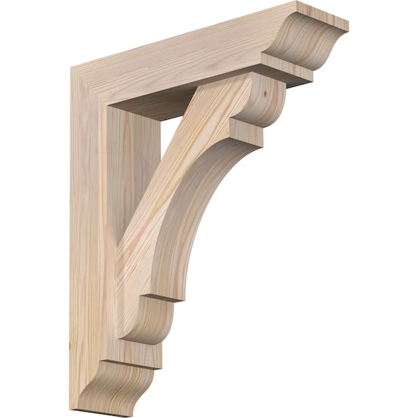 Ekena Millwork Olympic Traditional Smooth Bracket w/ Offset Brace, Douglas Fir, 5 1/2"W x 20"D x 24"H BKT0604X20X24OLY01SDF - main